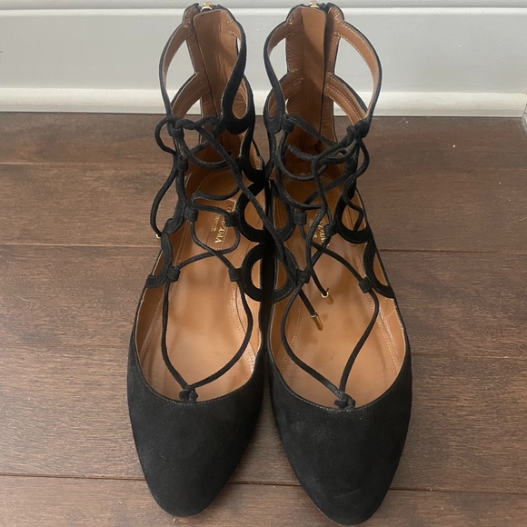 Aquazzura 'Holli' ballerinas Black Suede Leather flat - Picture 3 of 9